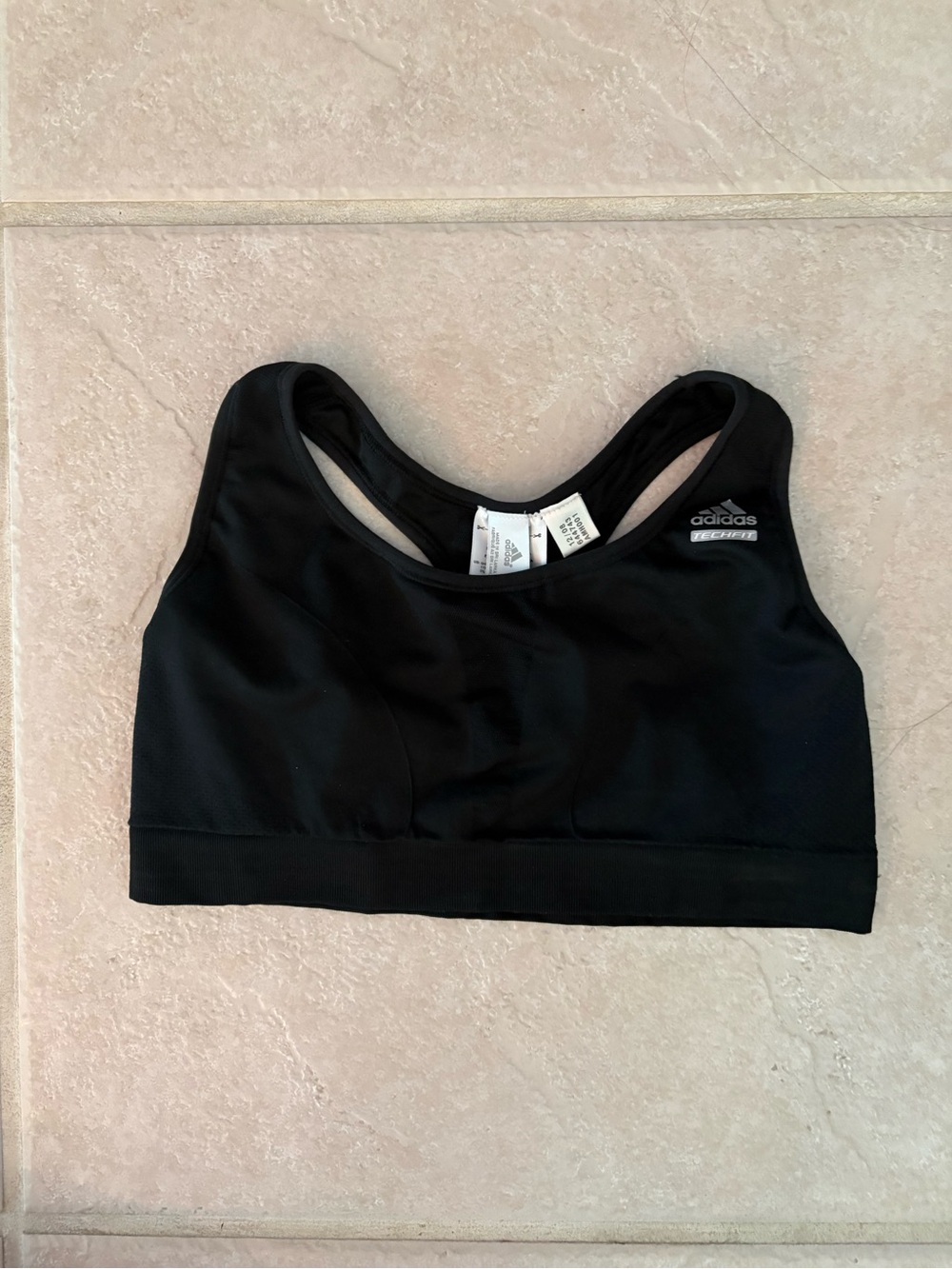 Women’s Adidas TechFit Black Sports Bra - Size Large